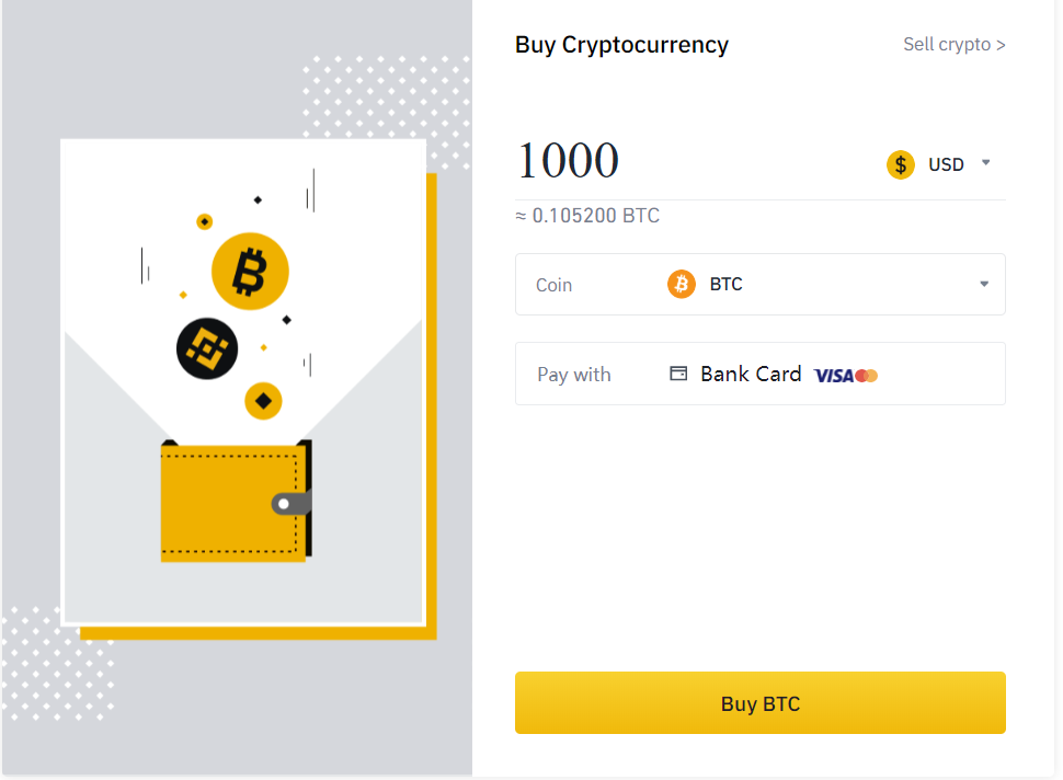 Buy with credit and debit card in Binance