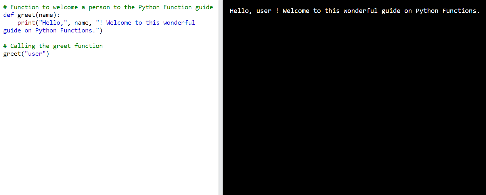 Python function example