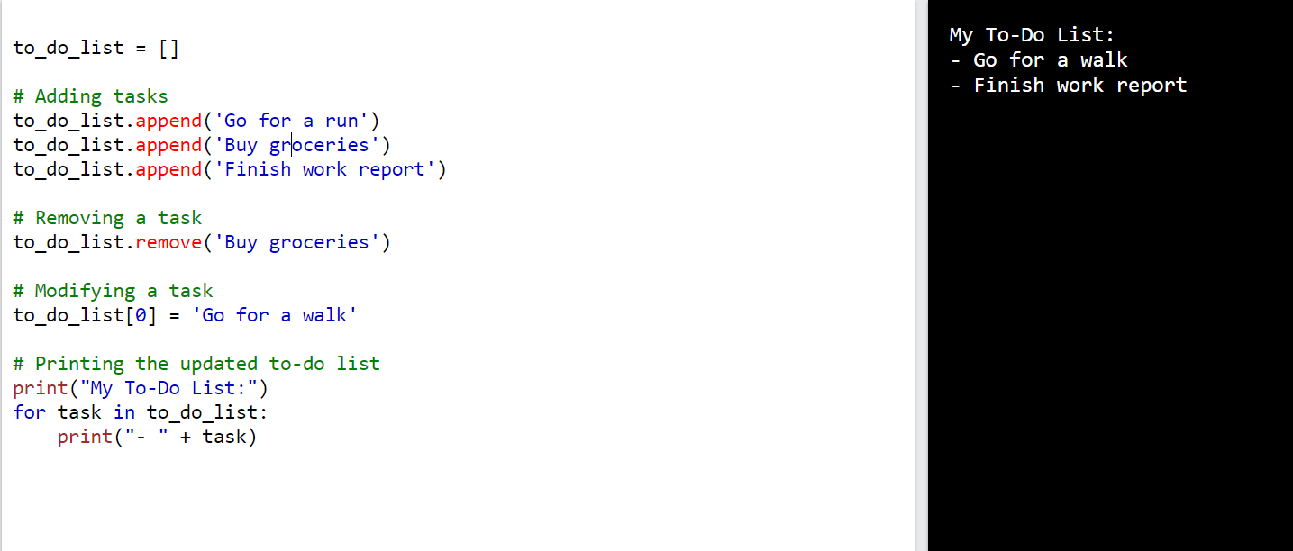 Python list example